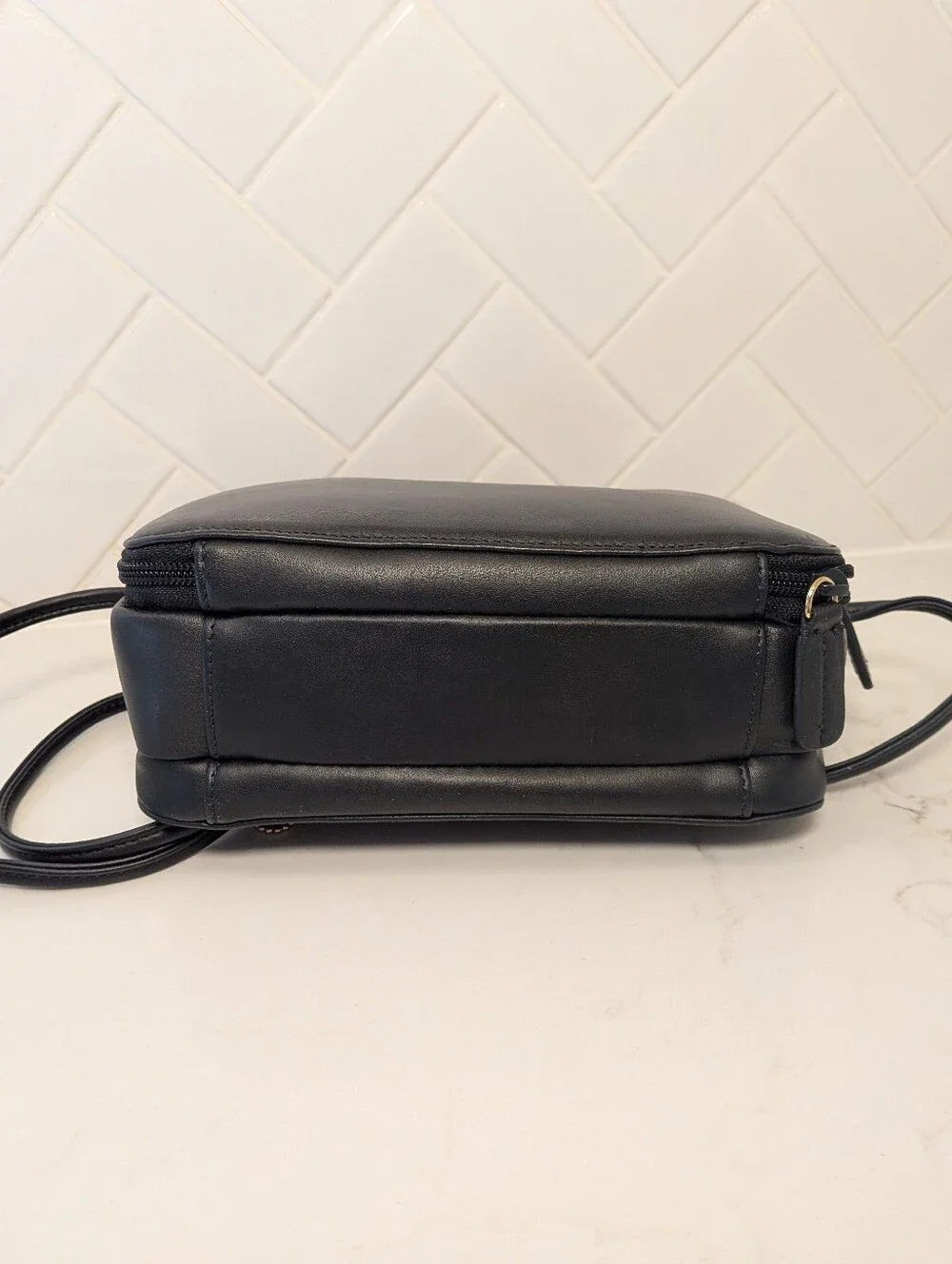 NWT Vintage Classic Giani Bernini Black Leather Crossbody Old Money Quiet Luxury